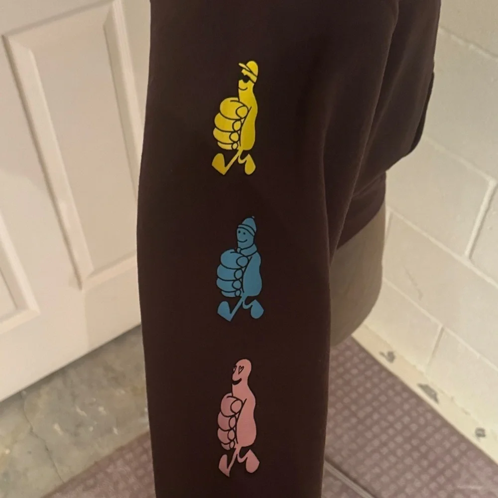Rex Orange County Dark Brown Hoodie with Graphic Print Who Cares